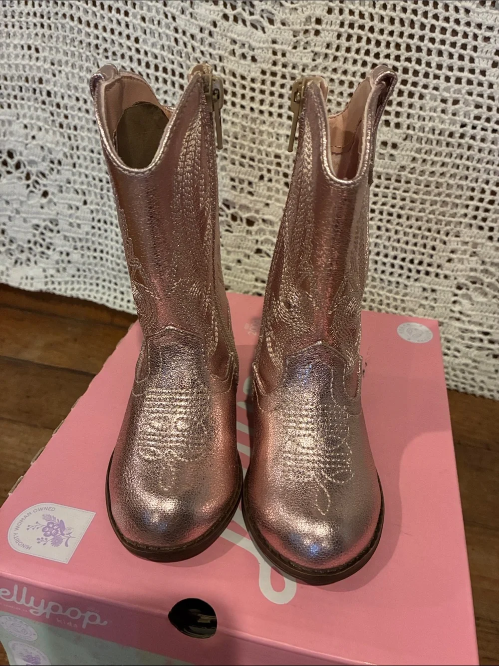 Jellypop Pink Glitter Cowboy Boots Sz 5 NIB